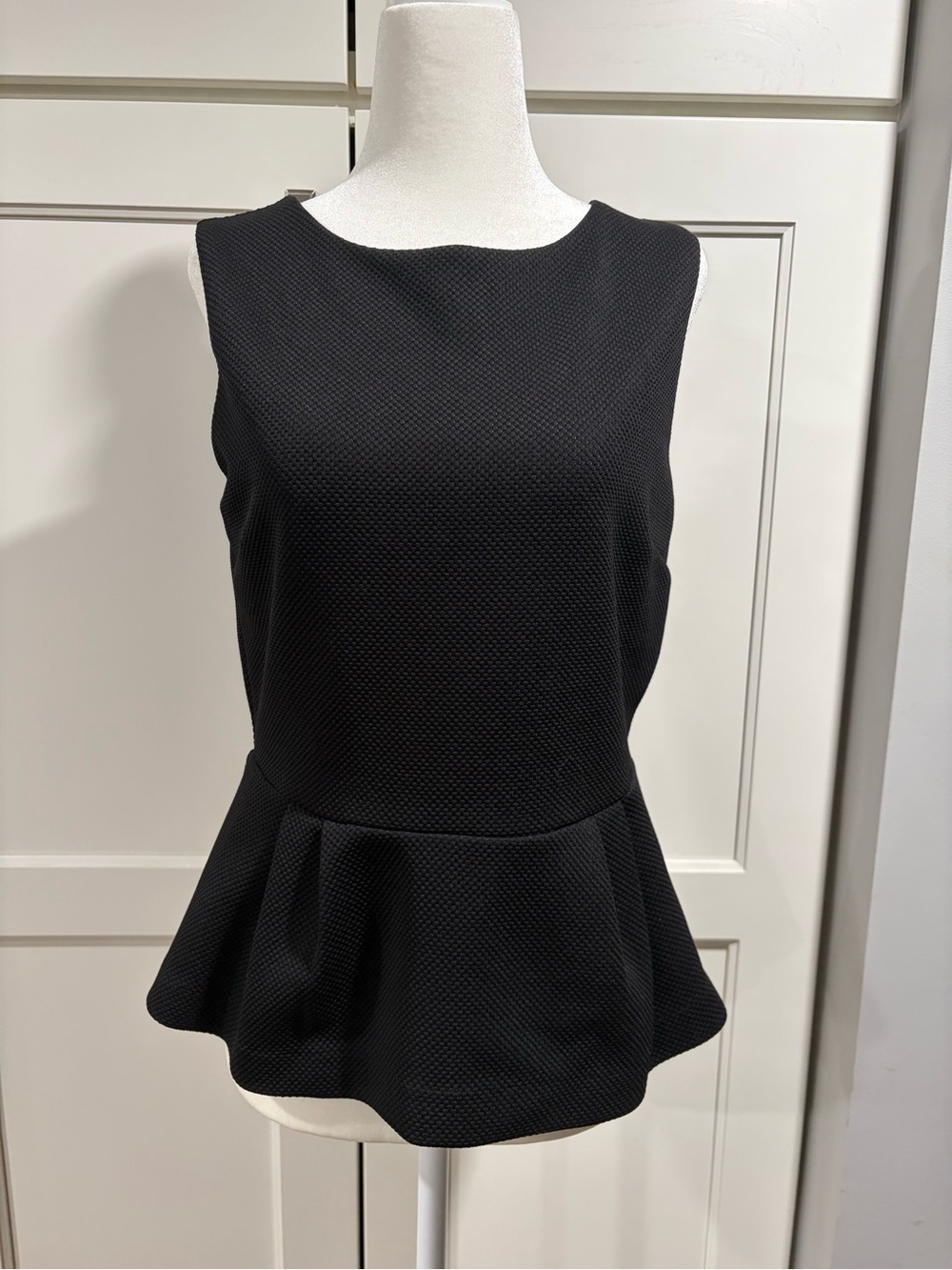 attention Black Textured Peplum Camisole
